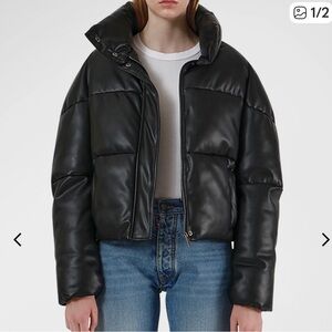Apparis Glossy Black Puffer Jacket